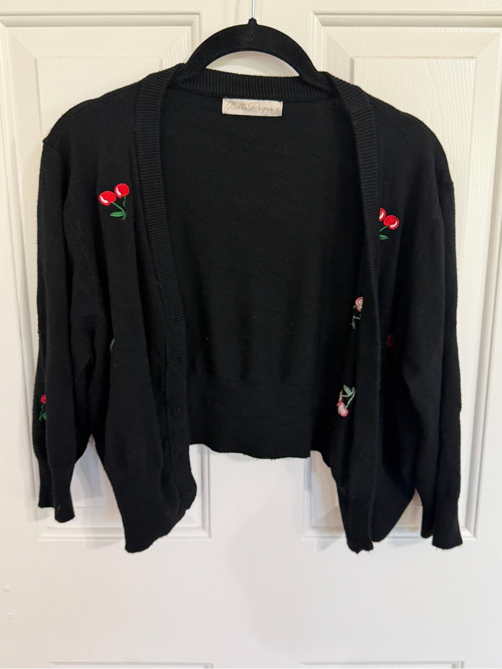 Belle Poque Black Cherry Embroidered Cardigan
